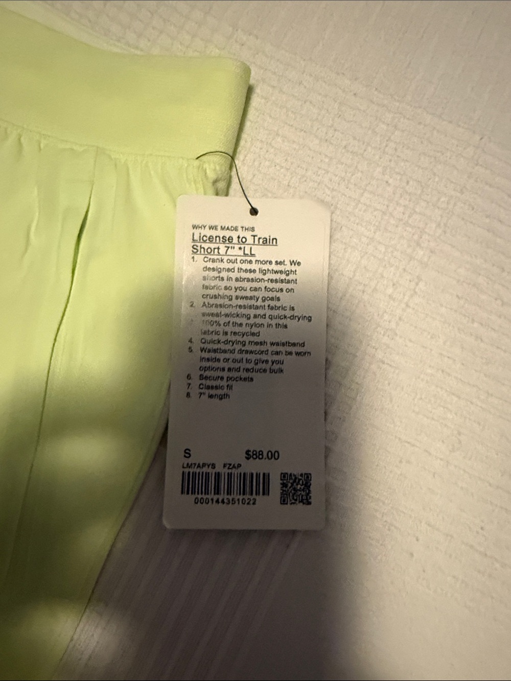 Women's Neon Yellow Athletic Drawstring Shorts - Picture 2 of 3